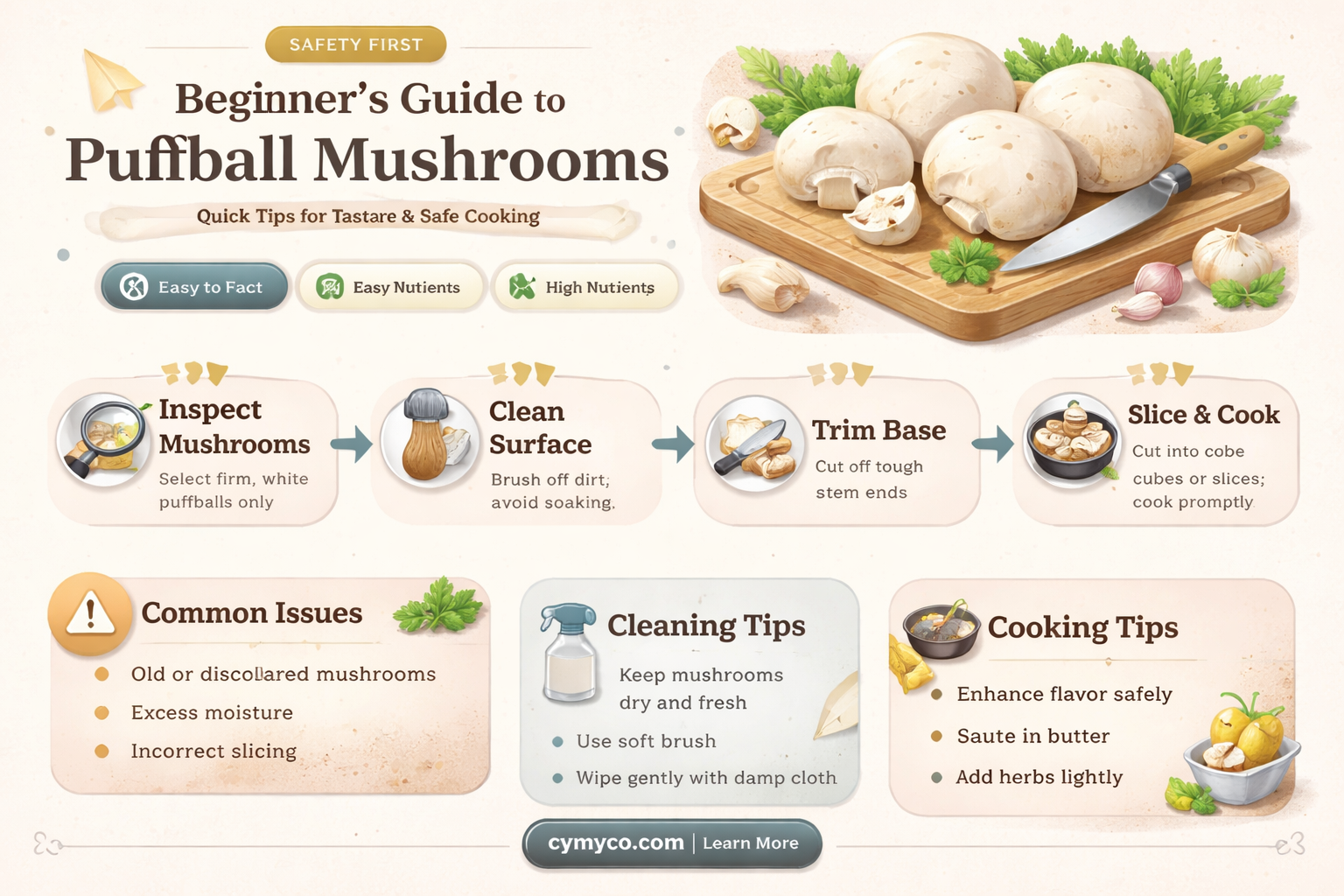 how to clean puffball mushrooms