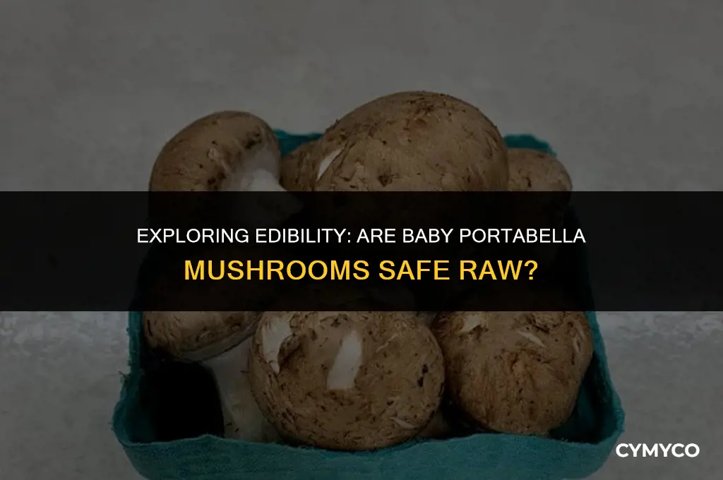 are baby portabella mushrooms safe to eat raw