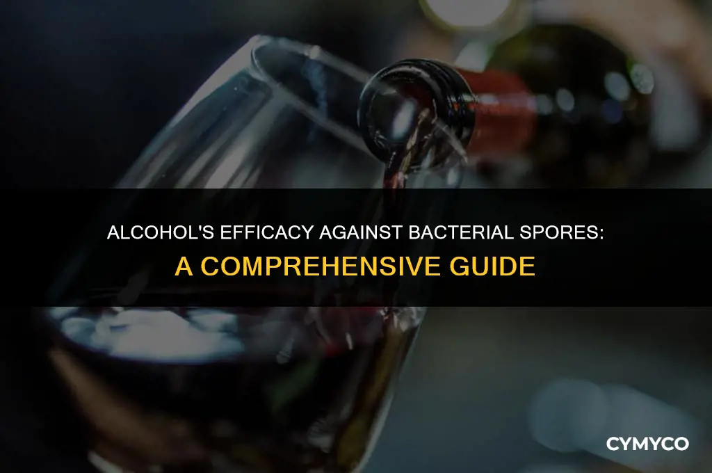 are bacterial spores killed by spraying alcohol
