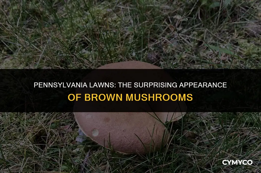 are brown mushrooms growing in lawn in pa