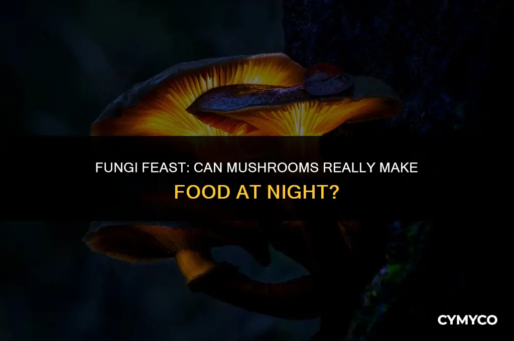 can mushrooms make food at night