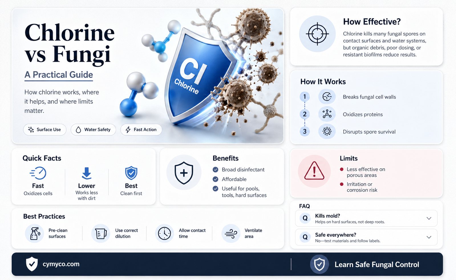 does chlorine kill fungi