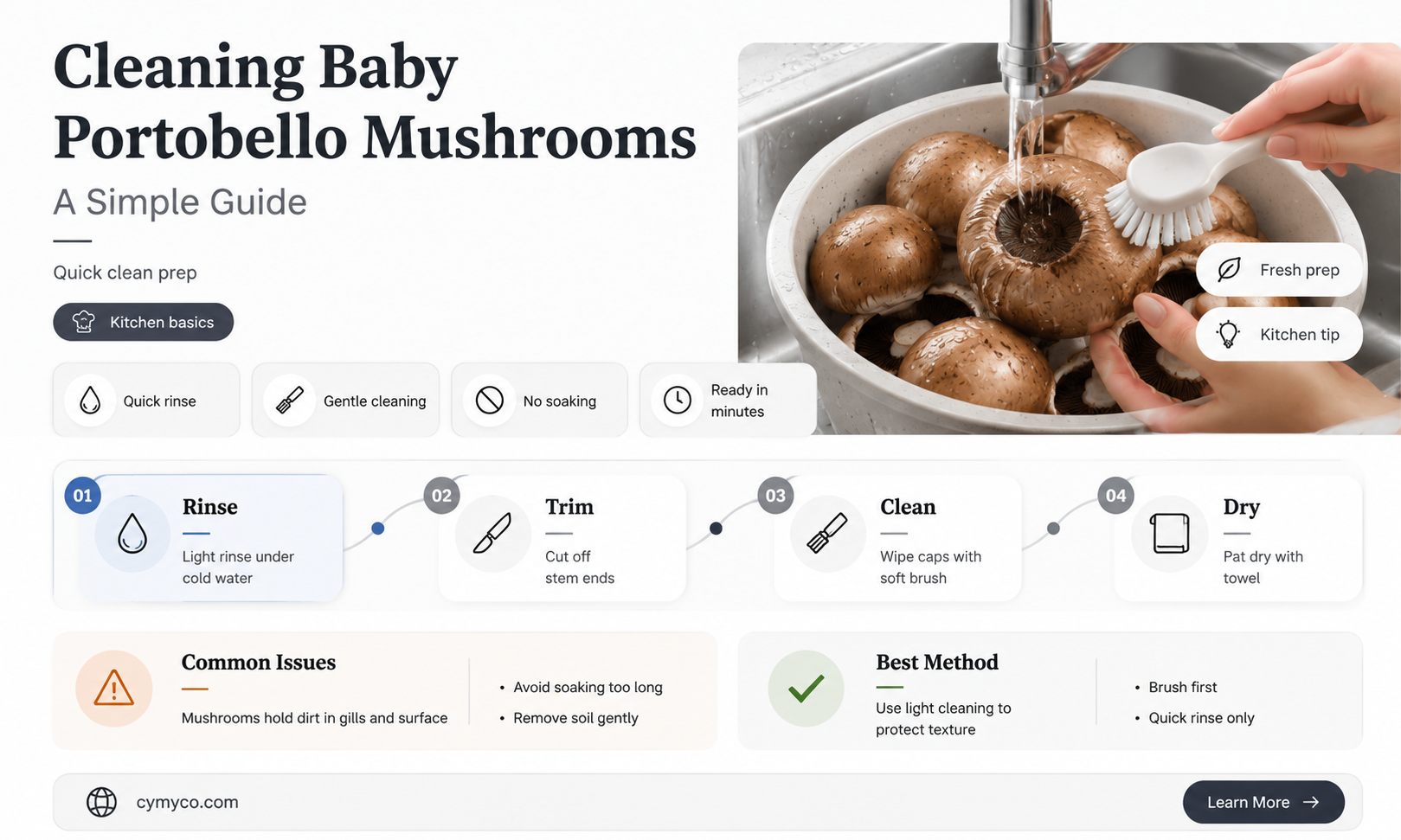 how to wash baby portobello mushrooms