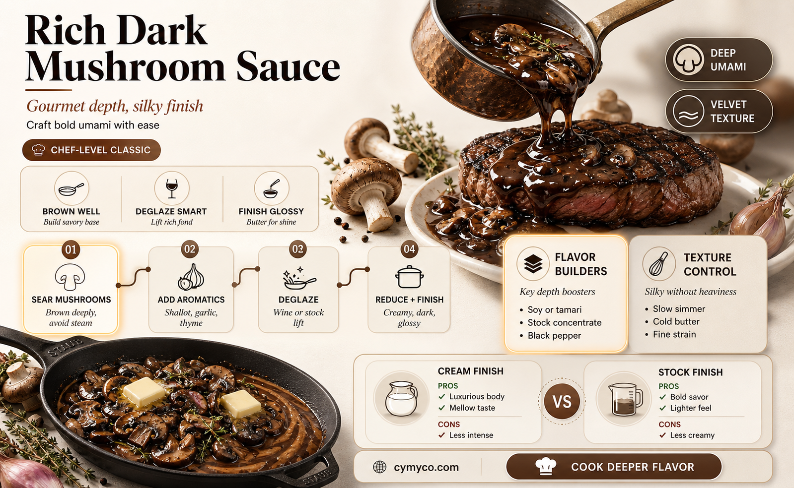 how to make dark mushroom sauce
