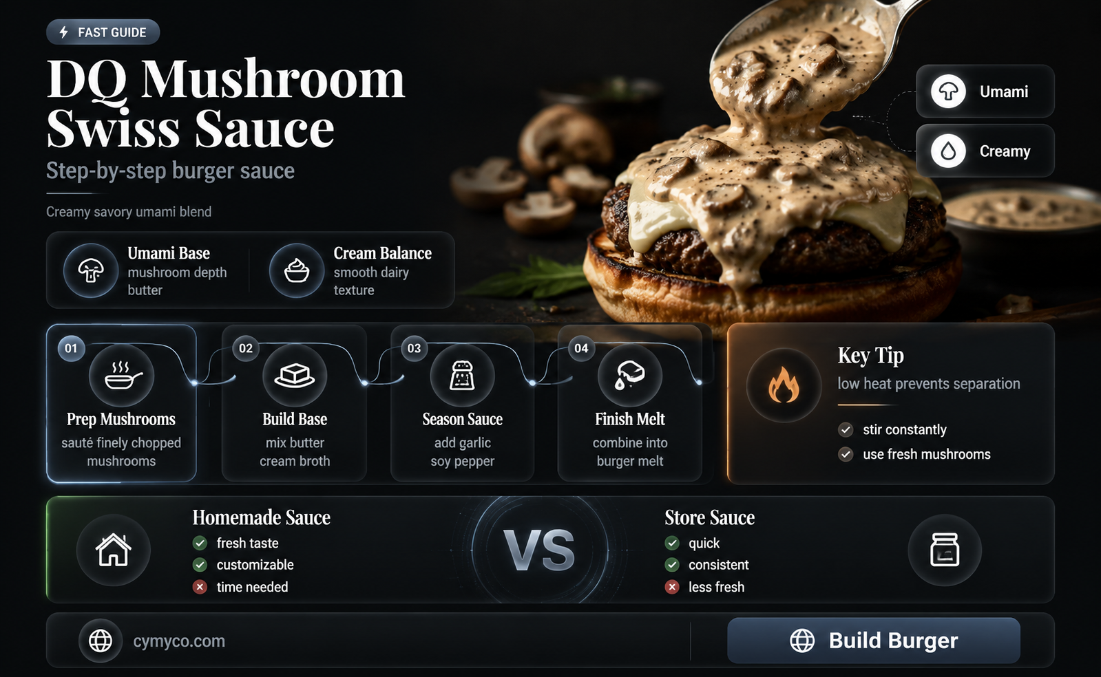 how to make dq mushroom swiss burger sauce