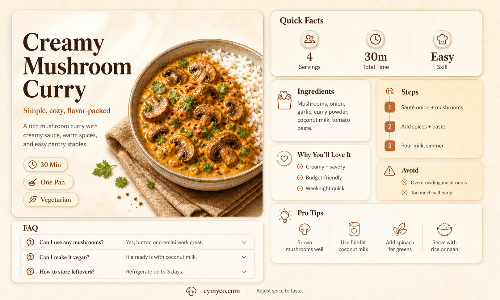 how to make curry from cream of mushroom