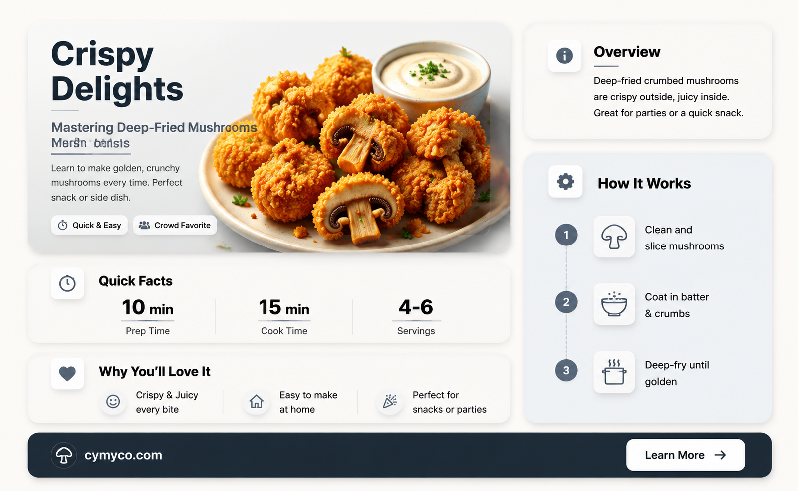 how to make deep fried crumbed mushrooms