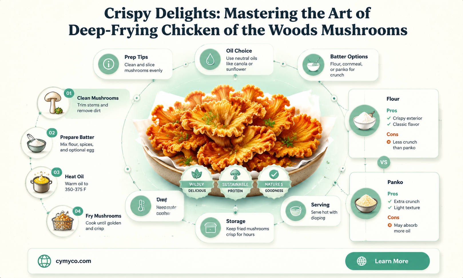 how long to deep fry chicken of the woods mushrooms