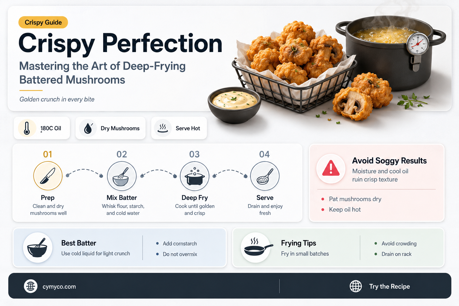 how long to deep fry battered mushrooms