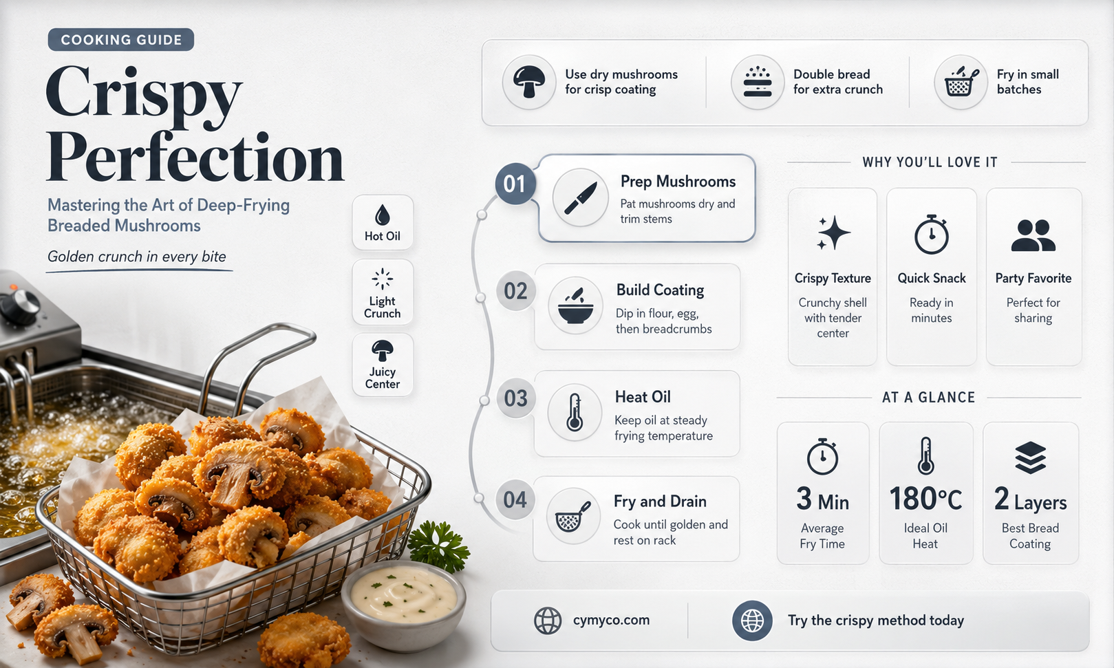 how long to deep fry breaded mushrooms