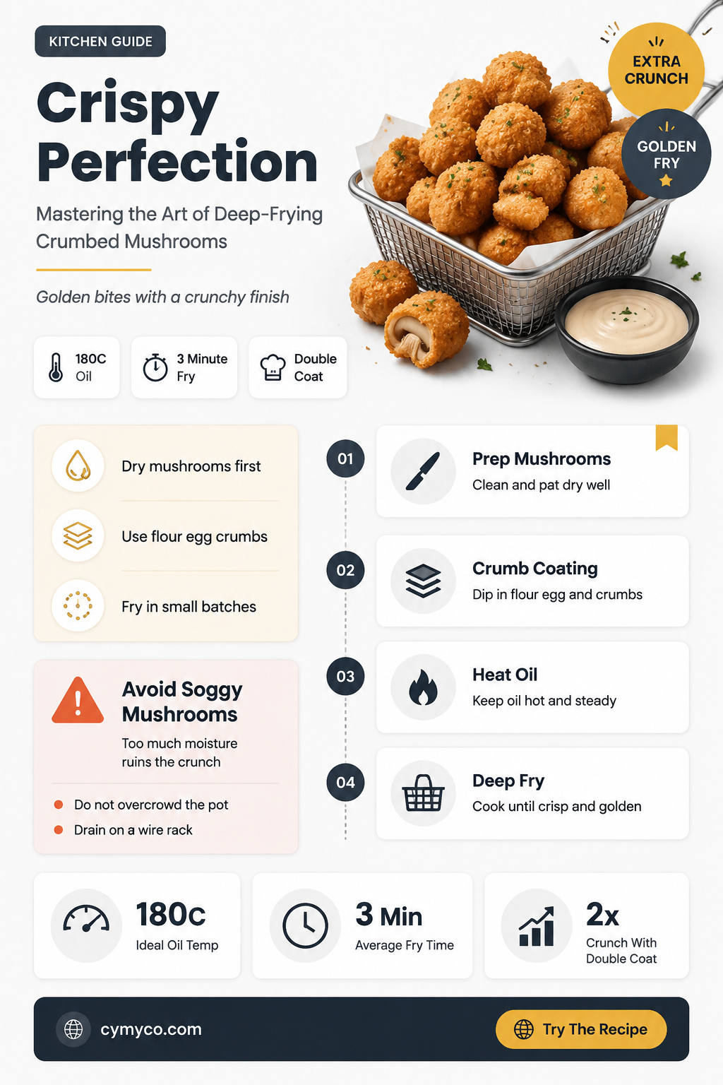 how long to deep fry crumbed mushrooms