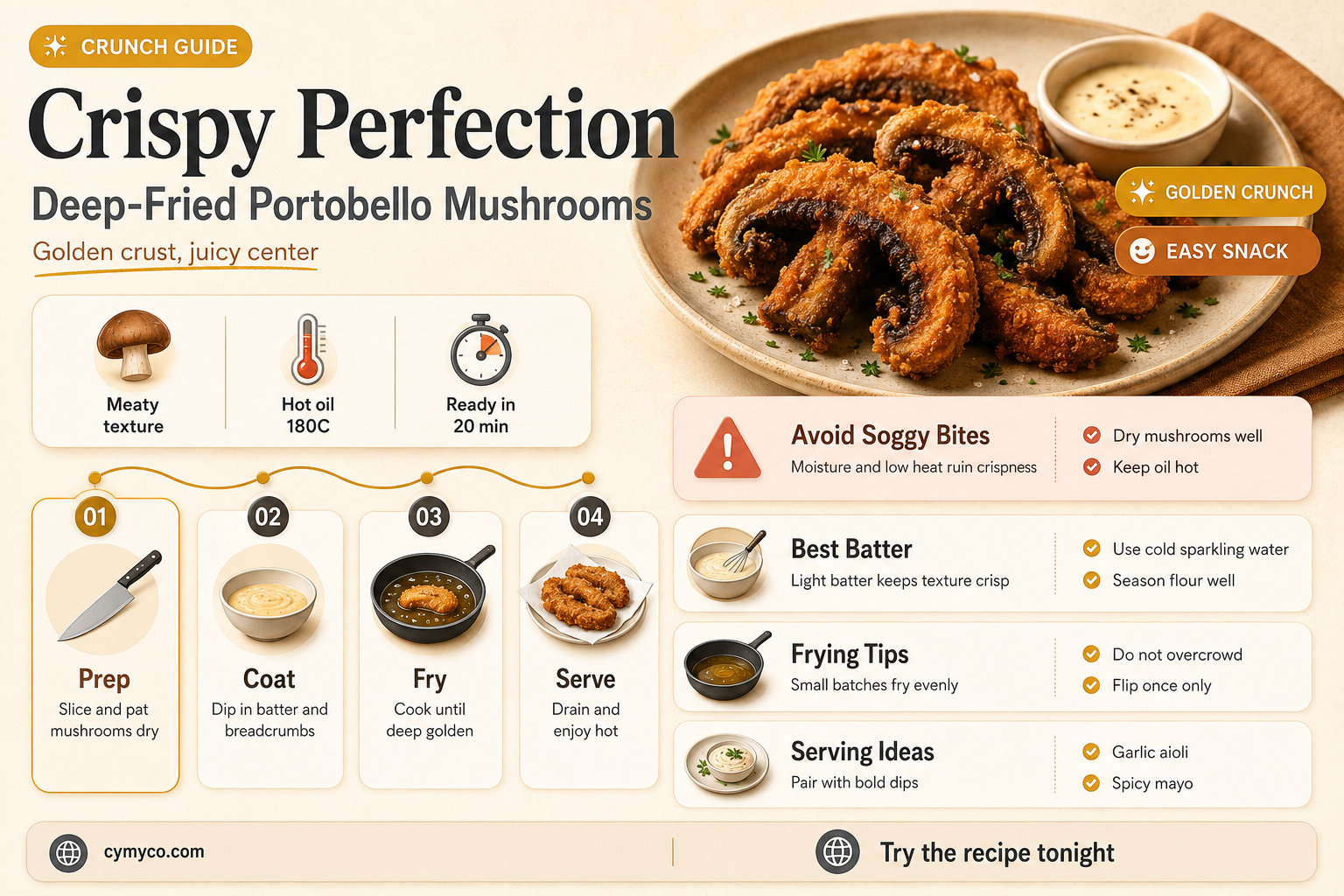 how long to deep fry portobello mushrooms