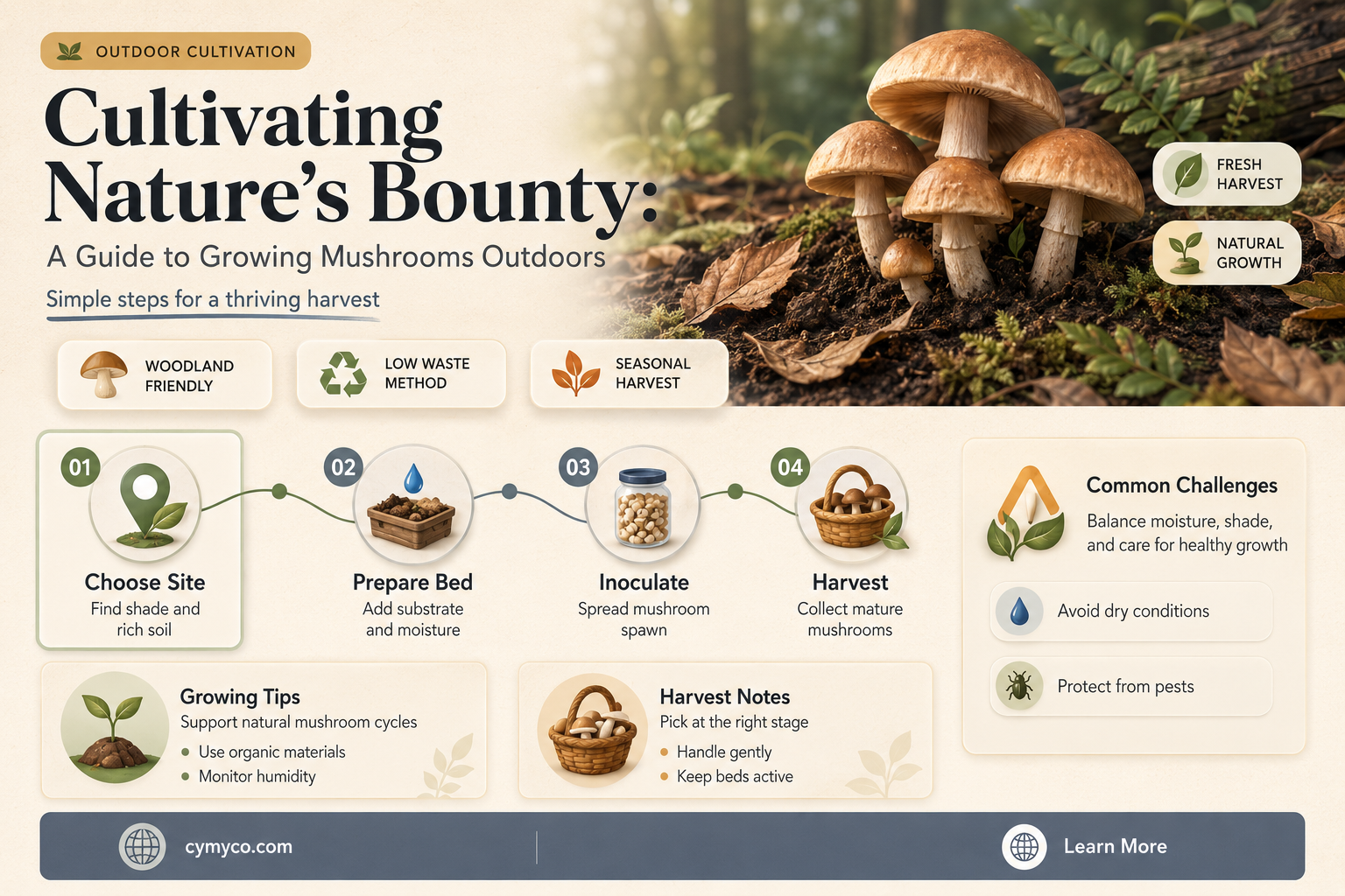 how to grow mushrooms outdoors