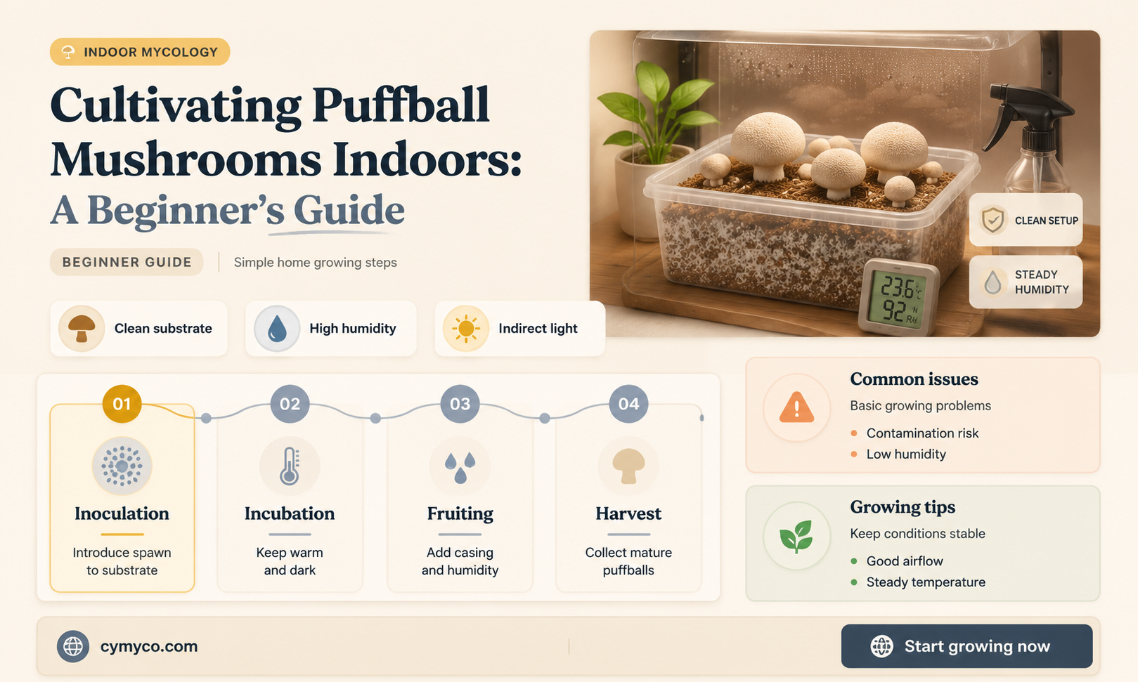 how to grow puffball mushrooms indoors