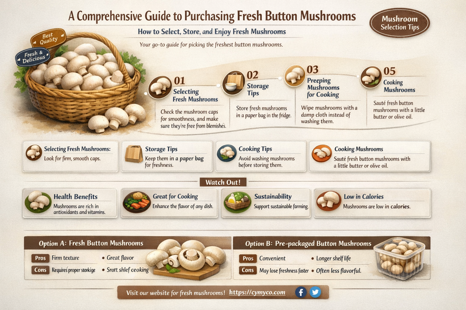 how to buy button mushrooms