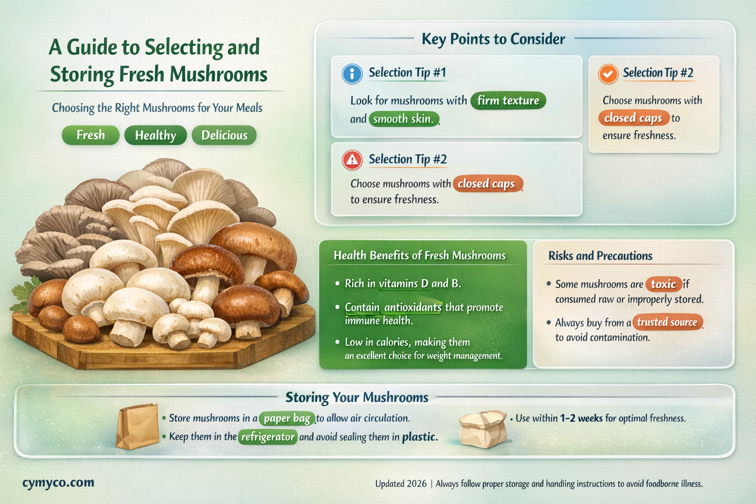 how to buy and store fresh mushrooms