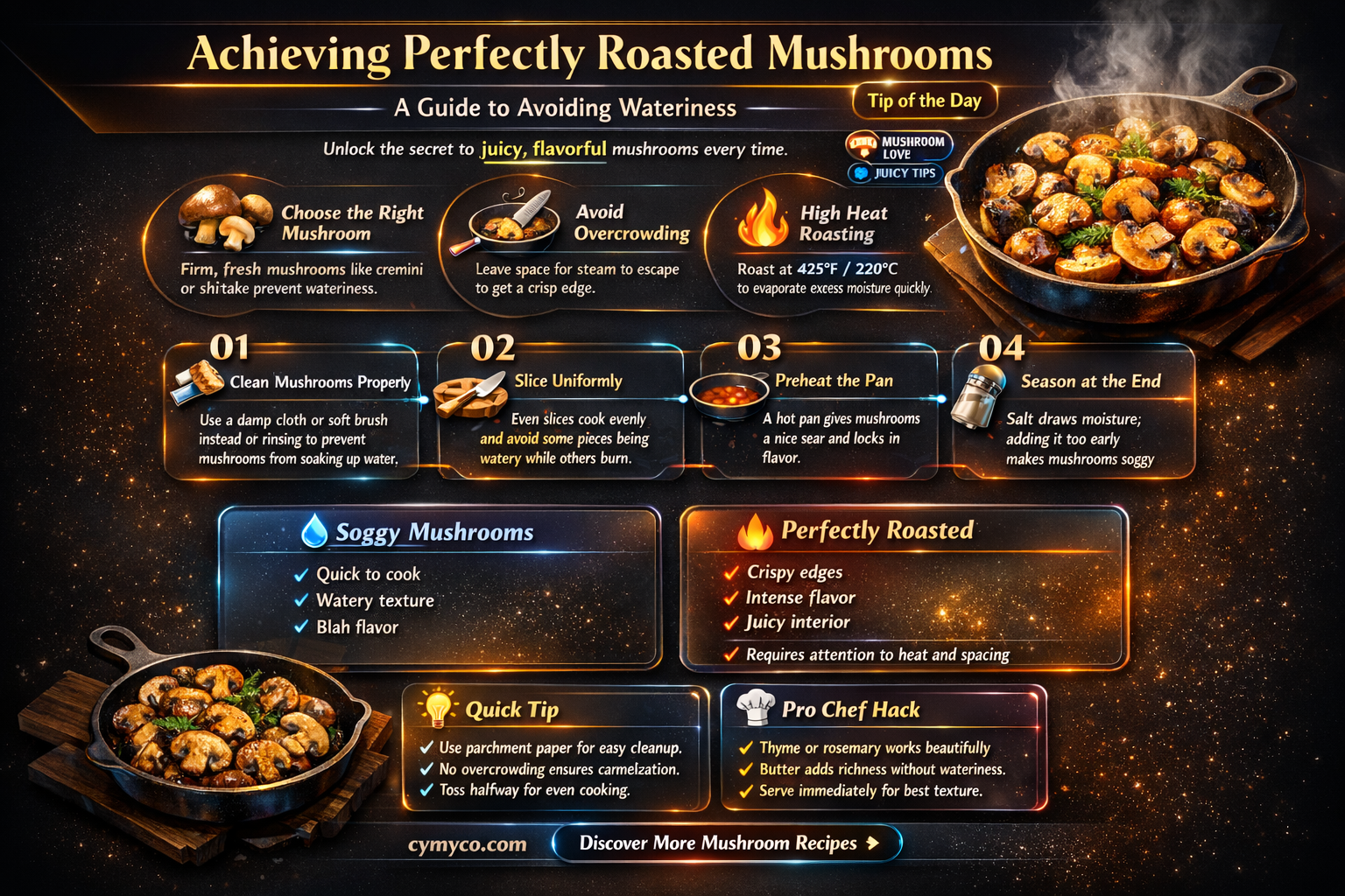 how to roast mushrooms without getting watery