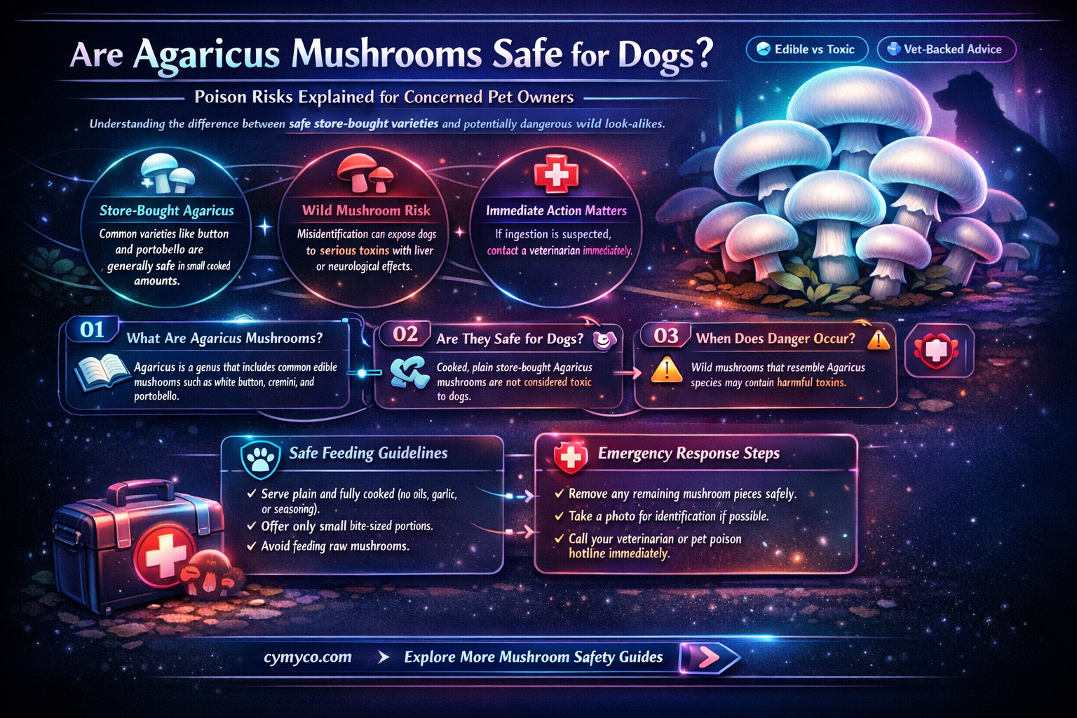 are agaricus mushrooms poisonous to dogs