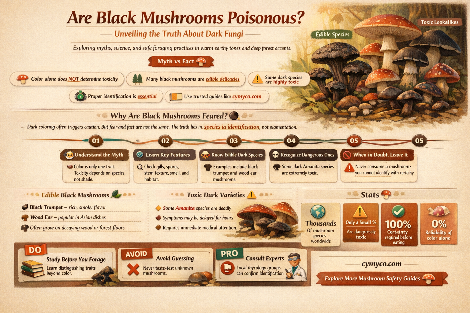 are black mushrooms poisonous