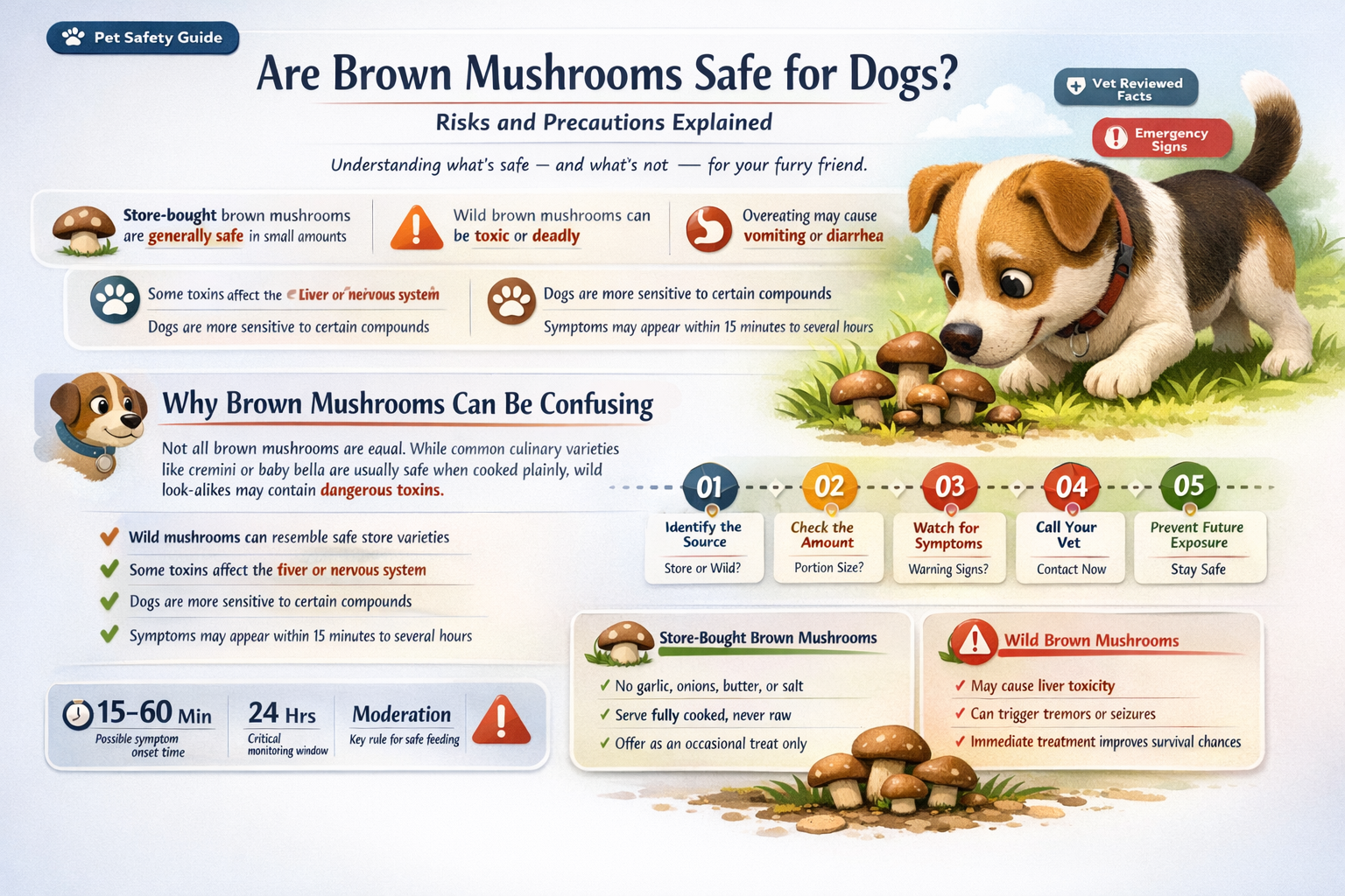 are brown mushrooms bad for dogs