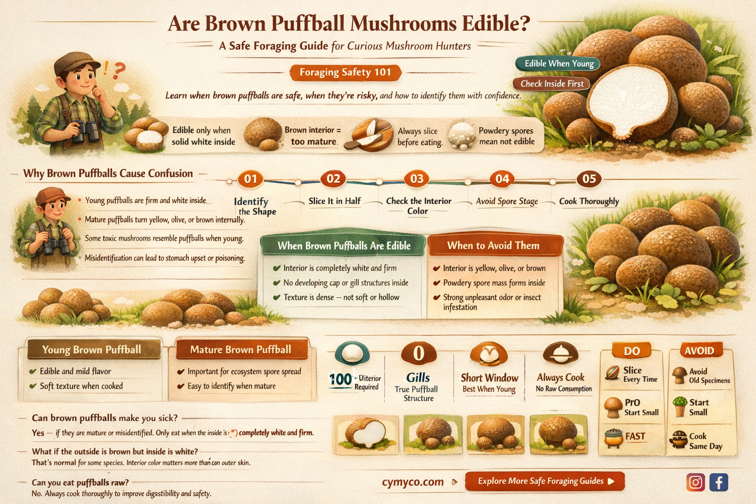 are brown puffball mushrooms edible