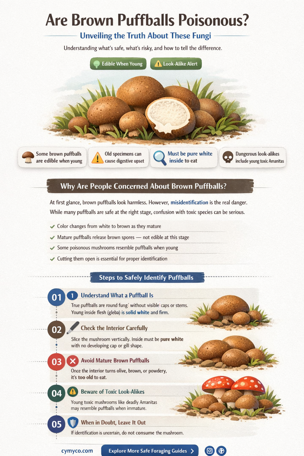 are brown puffballs poisonous