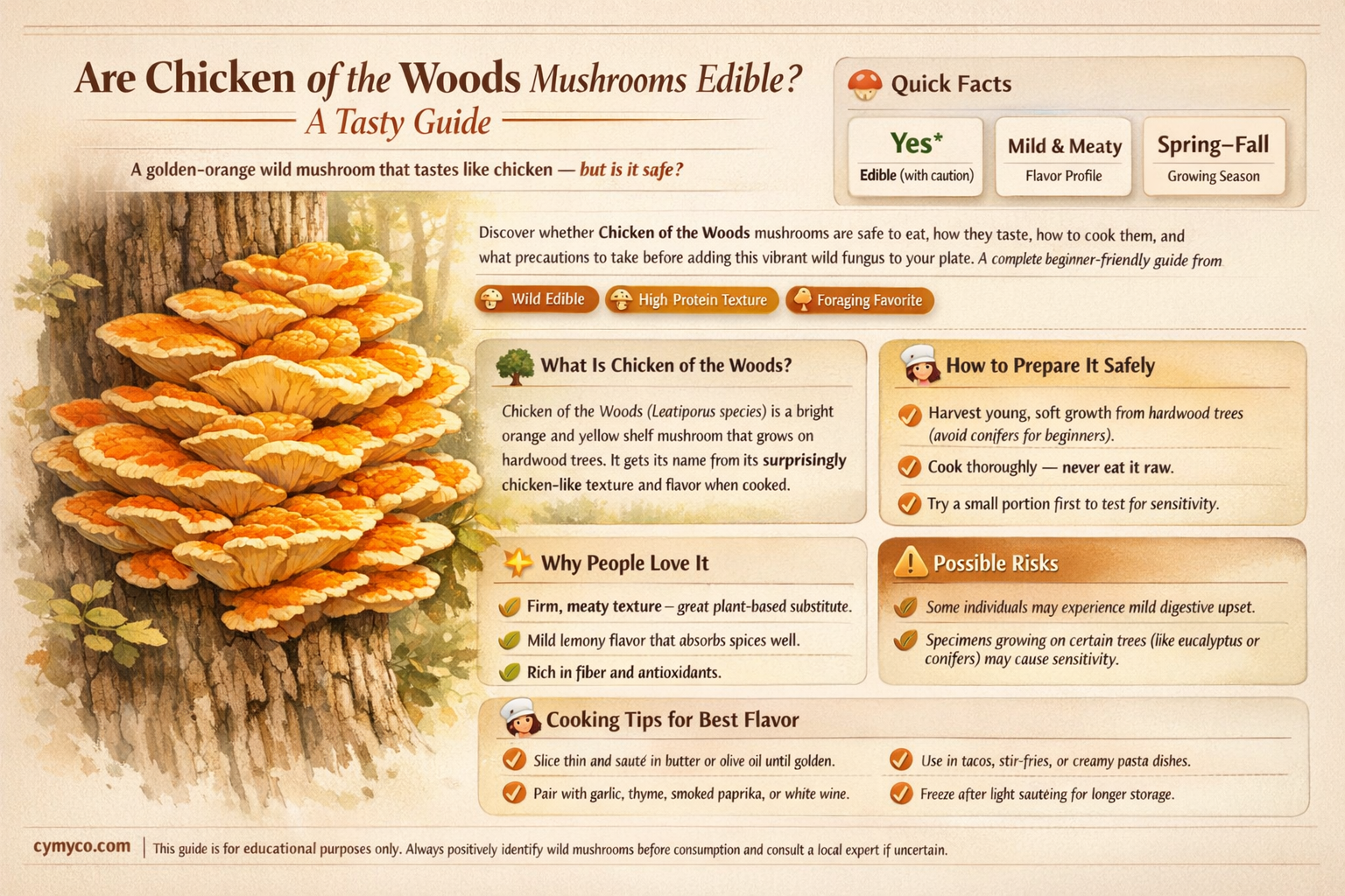 are chicken of the woods mushrooms edible