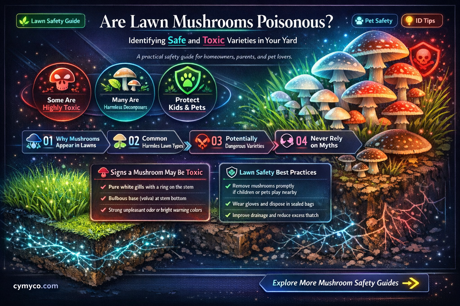 are mushrooms in lawn poisonous