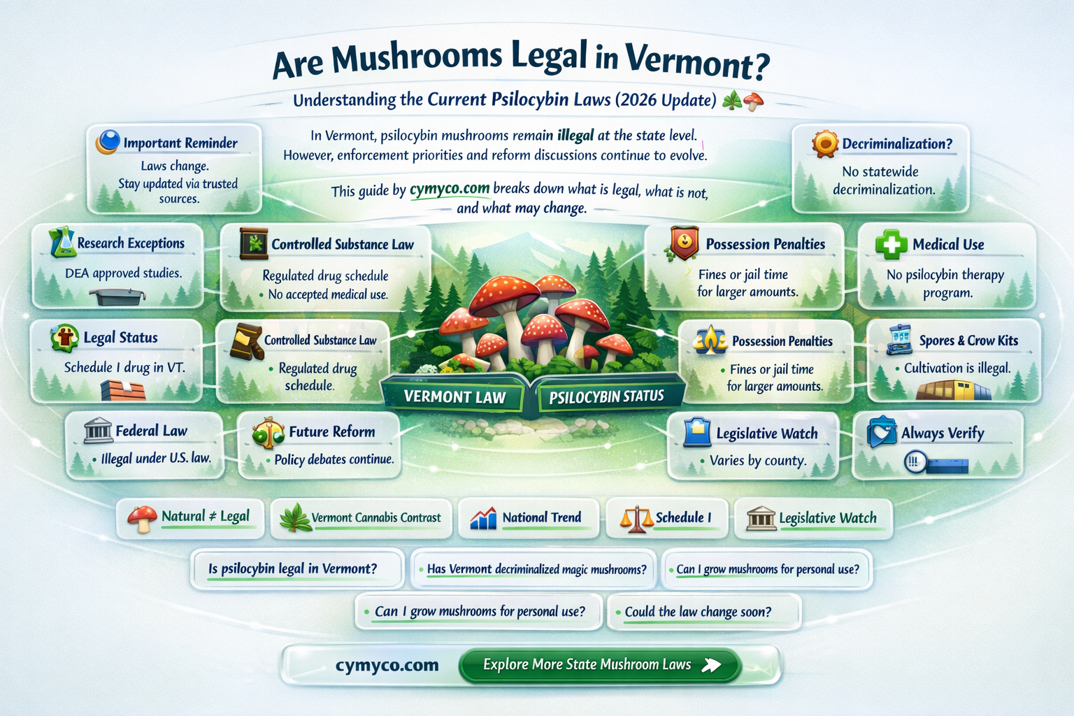 are mushrooms legal in vermont