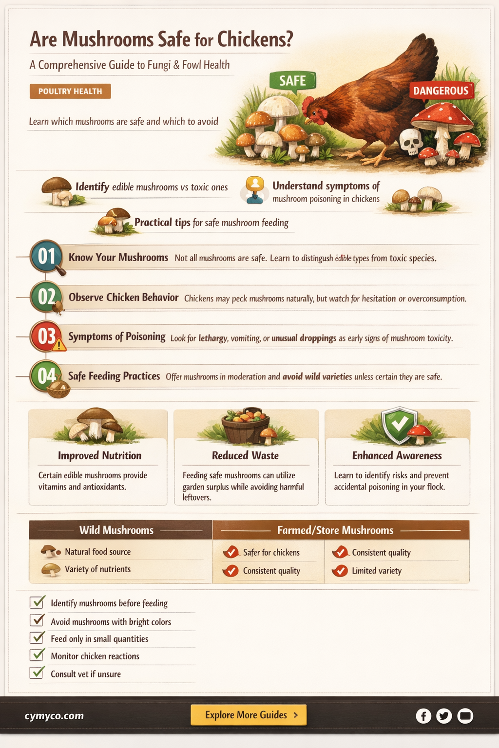 are mushrooms bad for chickens