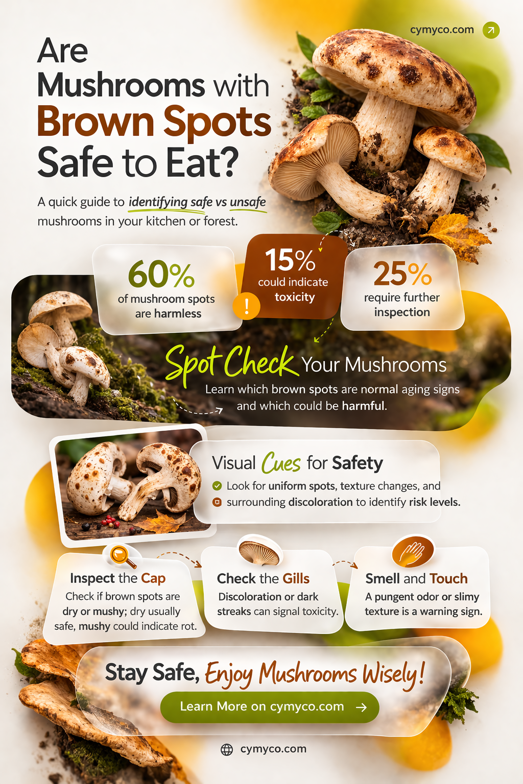 is it safe to eat mushrooms with brown spots