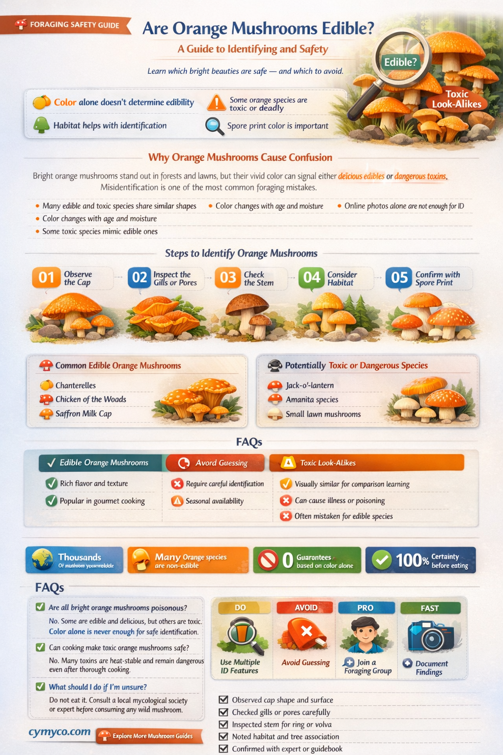 are orange mushrooms edible