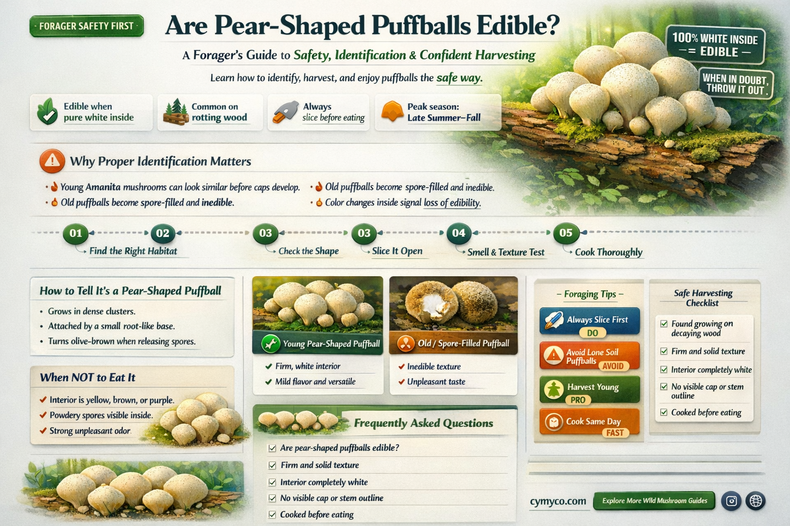 are pear shaped puffballs edible