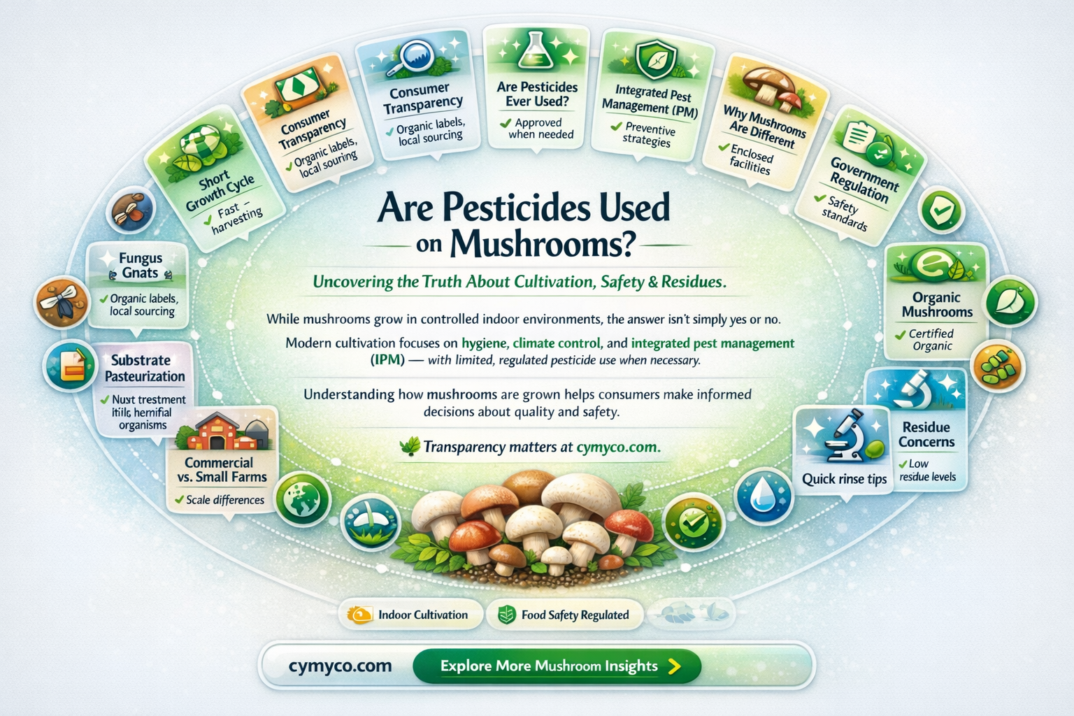 are pesticides used on mushrooms