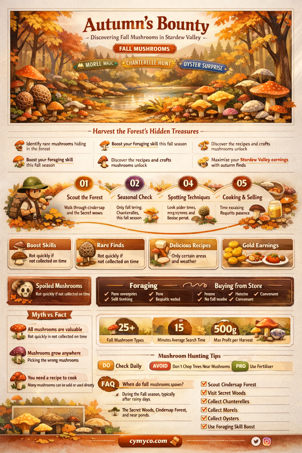 where to find fall mushrooms stardew