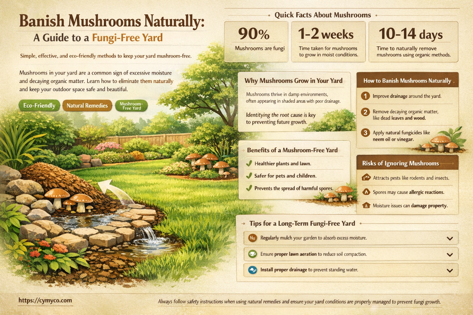 how to naturally get rid of mushrooms in yard