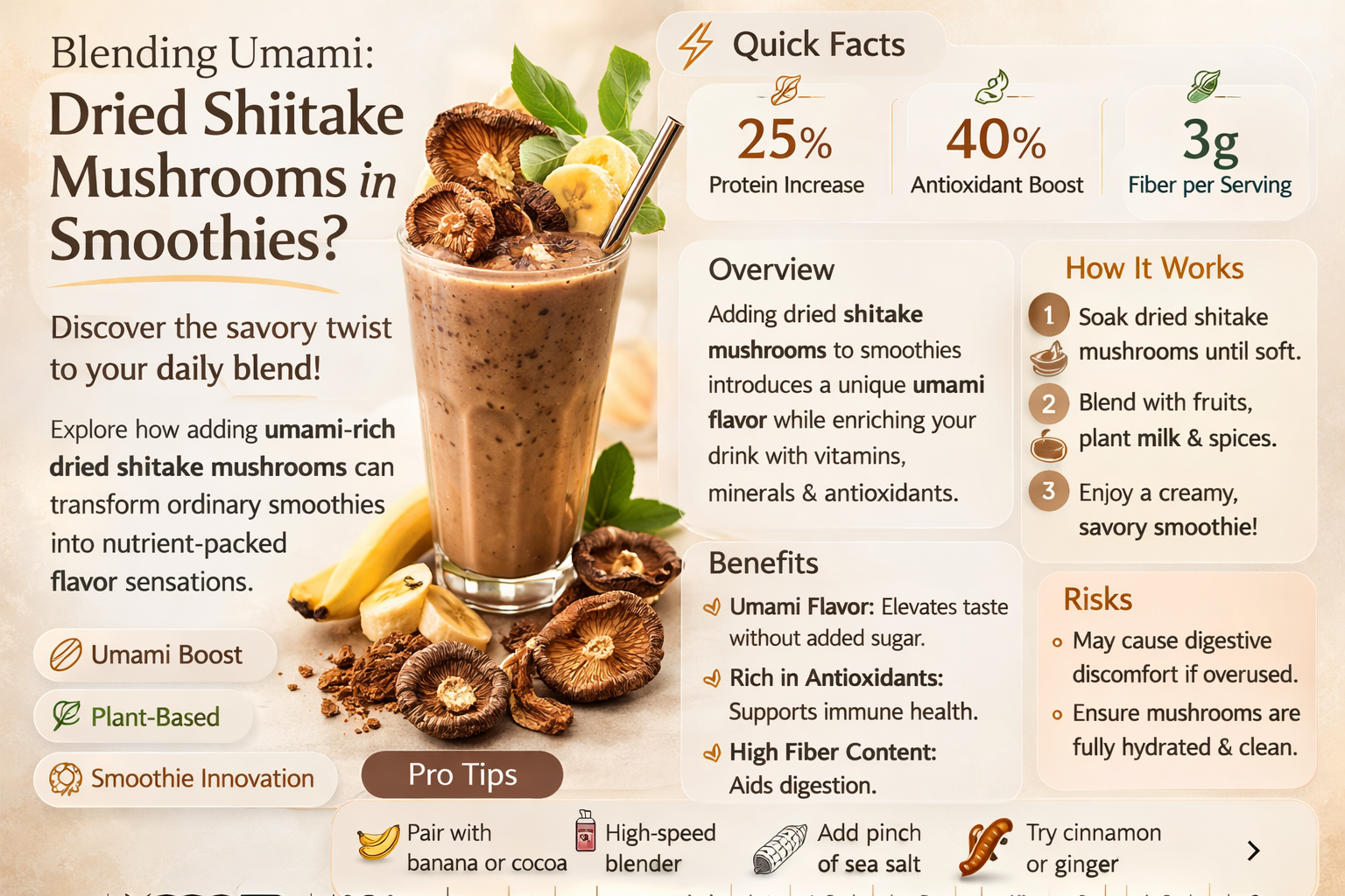 can i put dried shiitake in smoothie