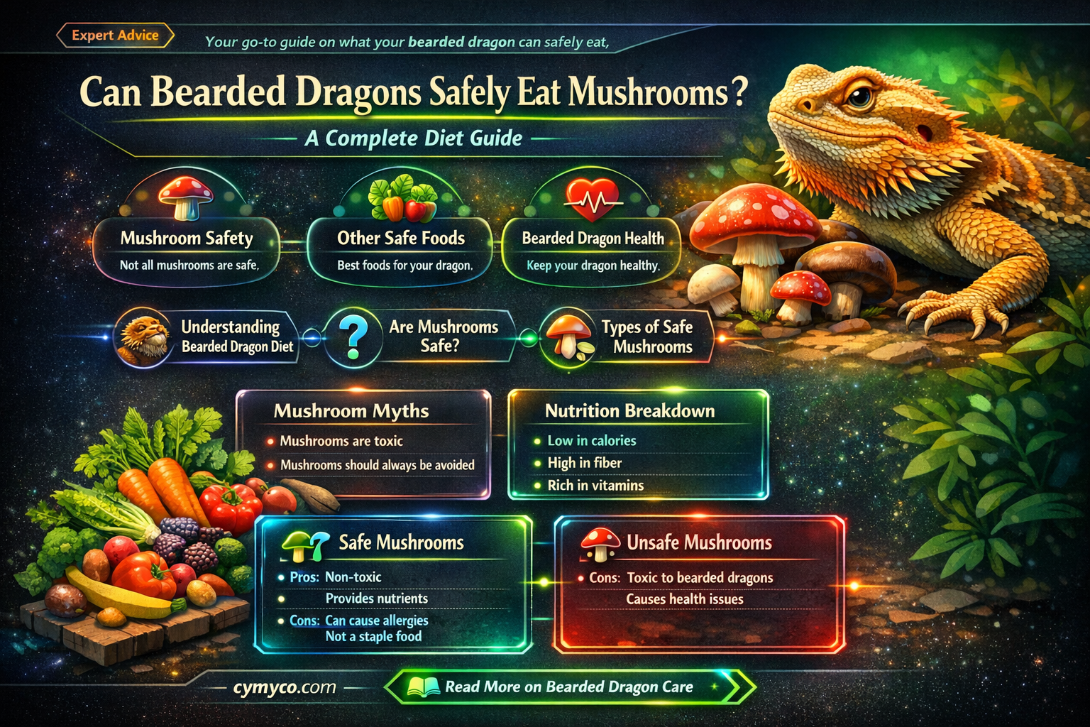 do bearded dragons eat mushrooms