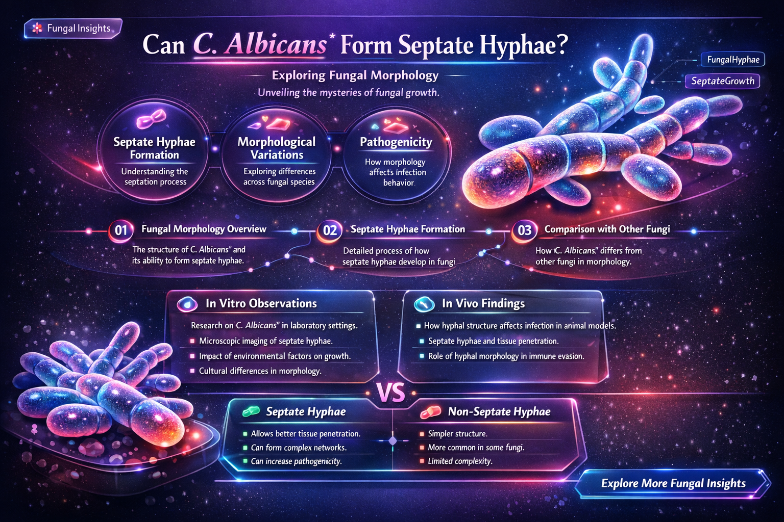 can c albicans have septate hyphae