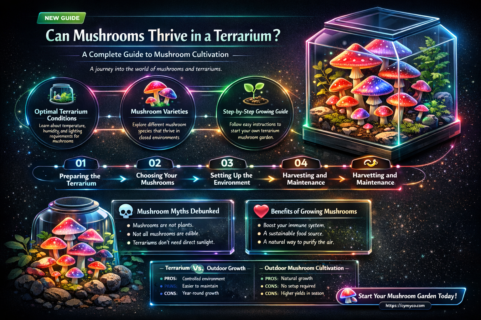 can mushrooms grow in a terrarium