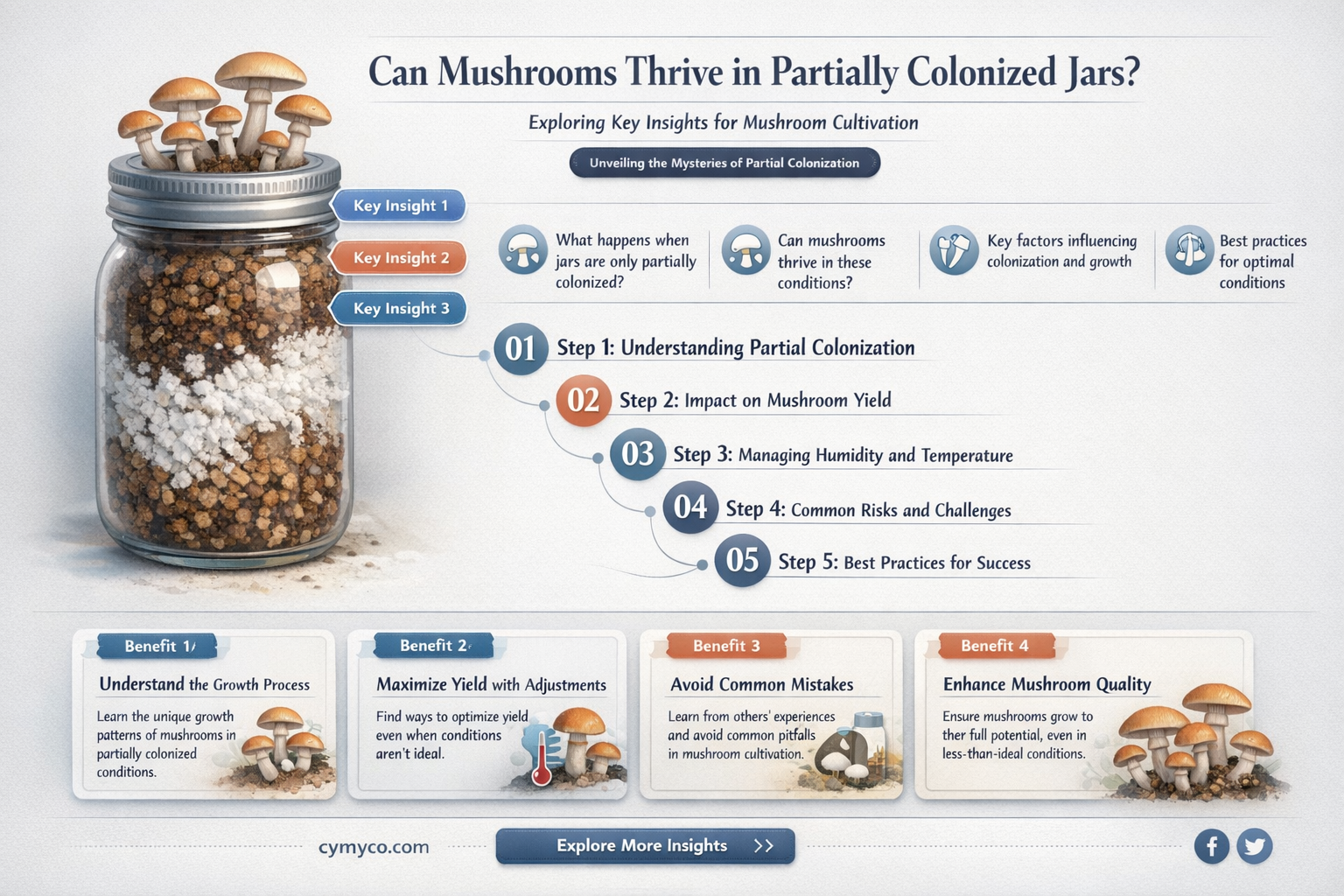 can mushrooms grow if jar not completely collinized