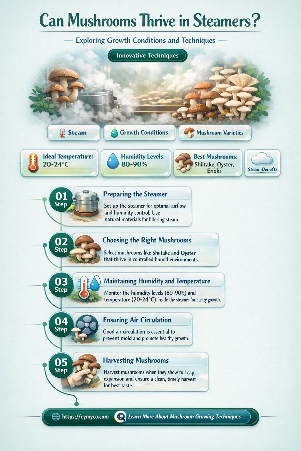 can mushrooms grow in steamers