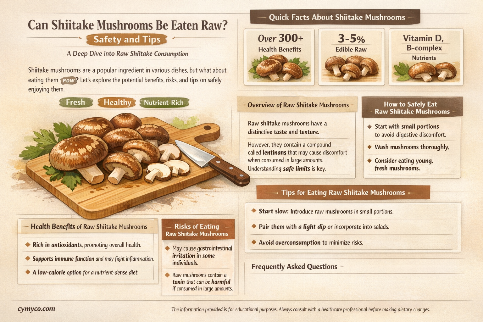 can shiitake mushrooms be eaten raw