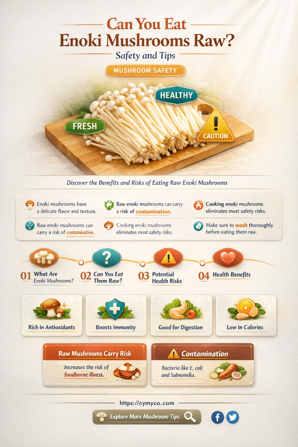 can i eat enoki mushrooms raw