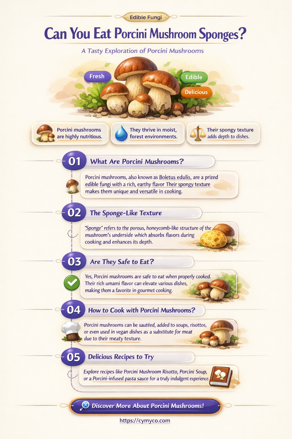 can you eat the sponge of a porcini