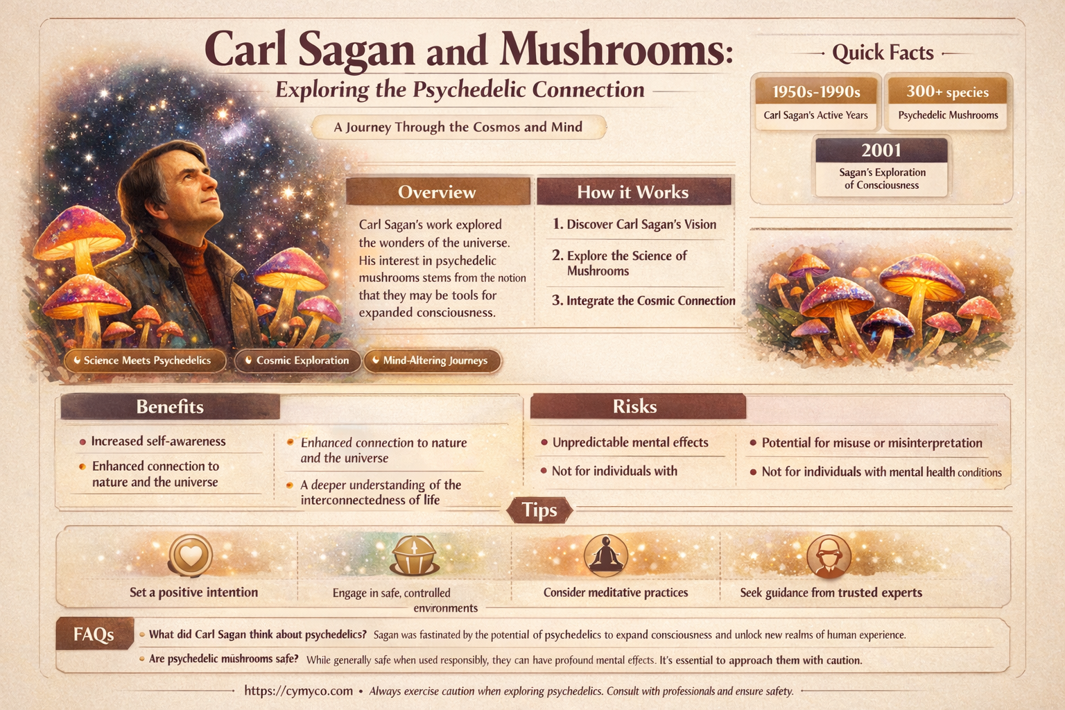 did carl sagen use mushrooms