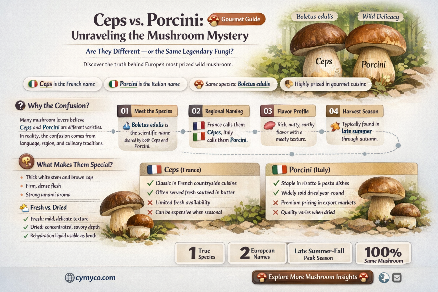 are ceps and porcini the same