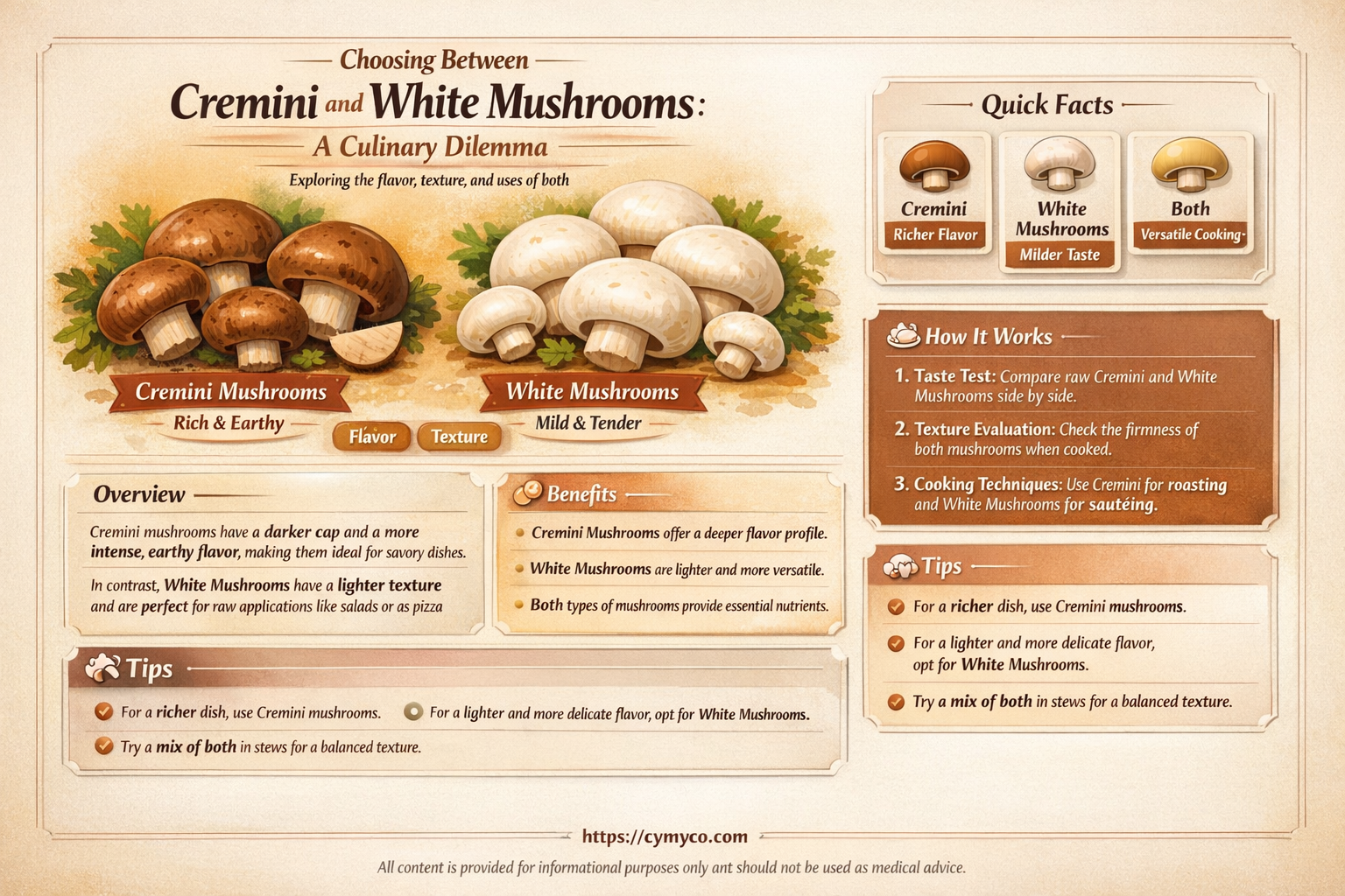 should i get cremini or white mushrooms