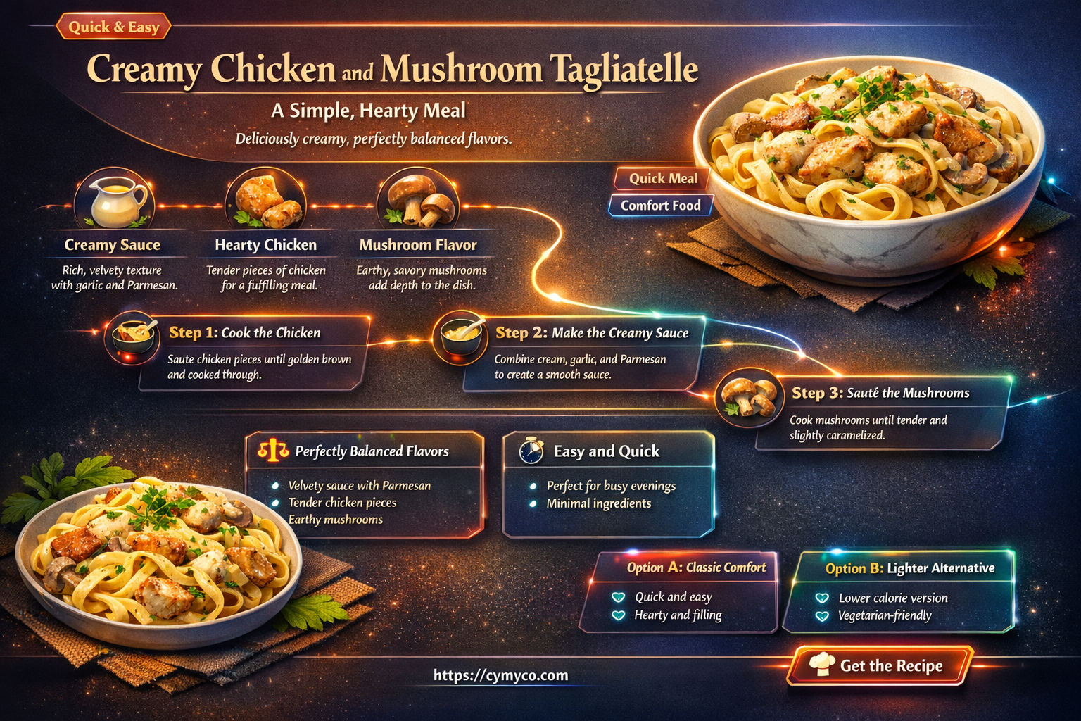 how to make creamy chicken and mushroom tagliatelle