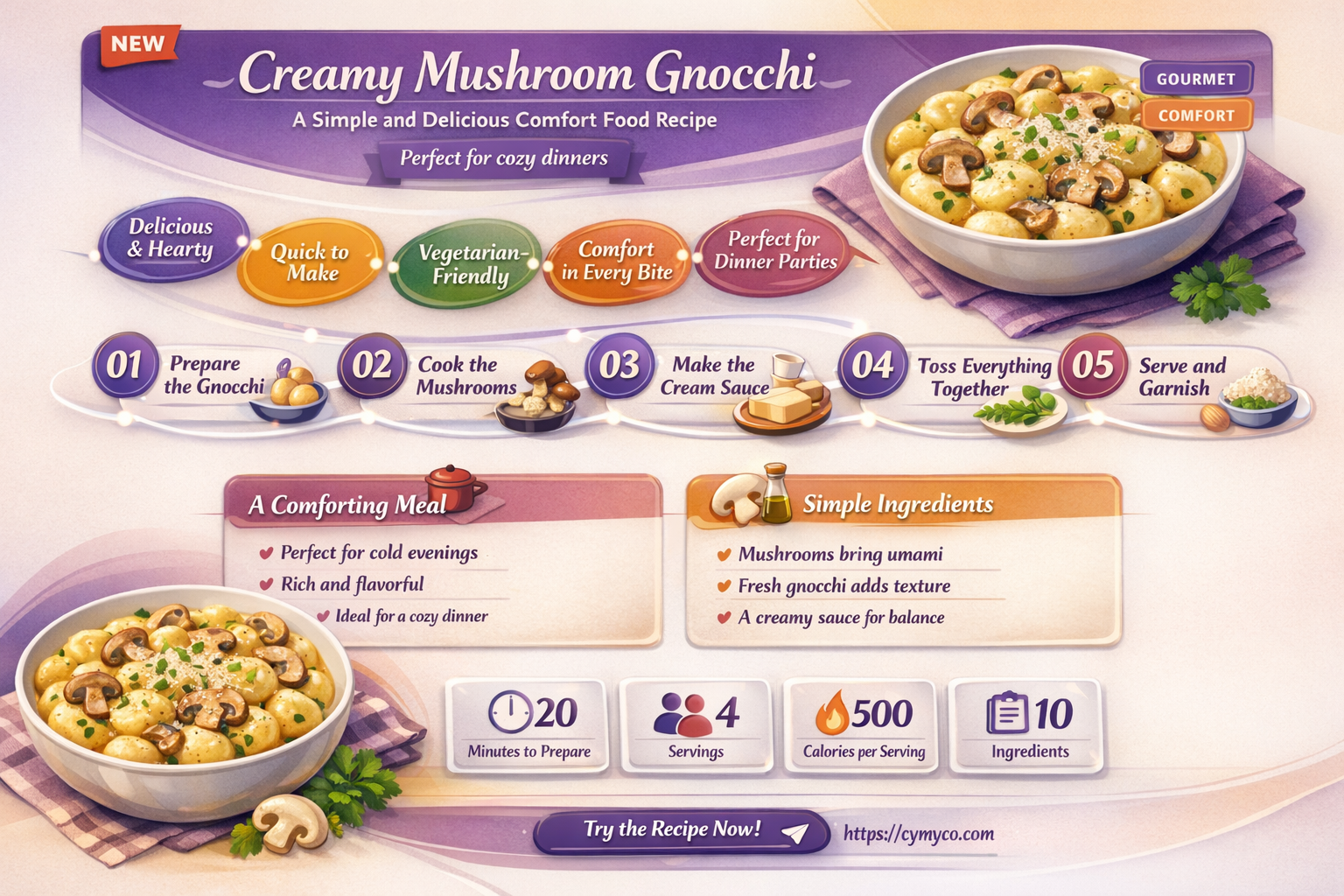 how to make creamy mushroom gnocchi
